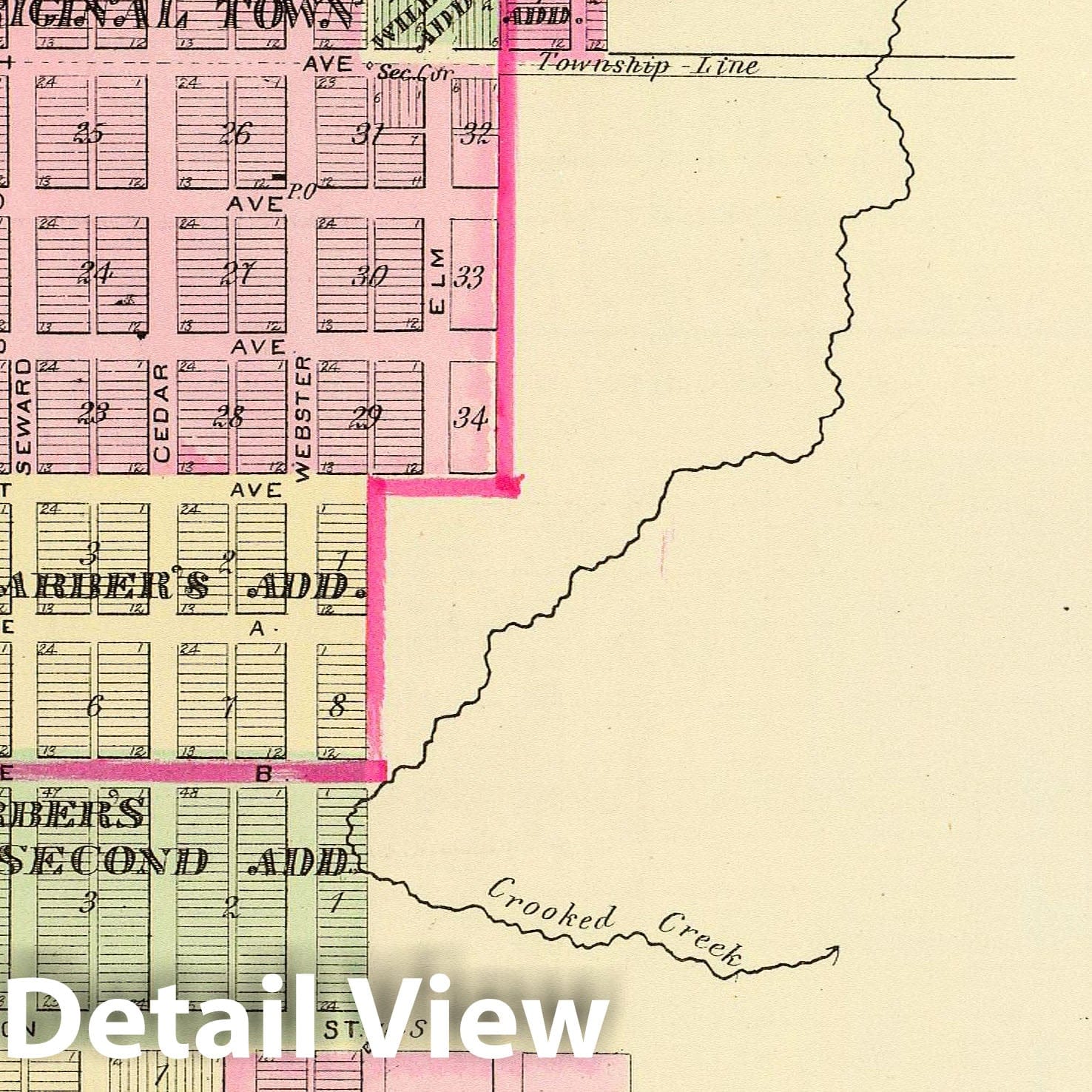 Red Cloud and Cowles, Webster County, Nebraska - Railroad Map, 1885