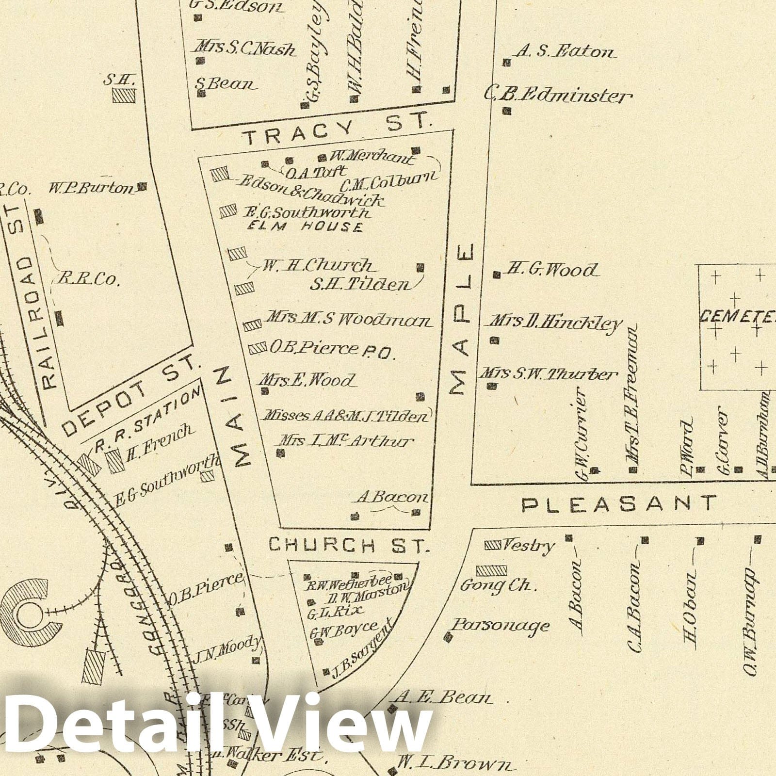 West Lebanon P.O., town of Lebanon, Grafton Co. - 1892 Railroad Map