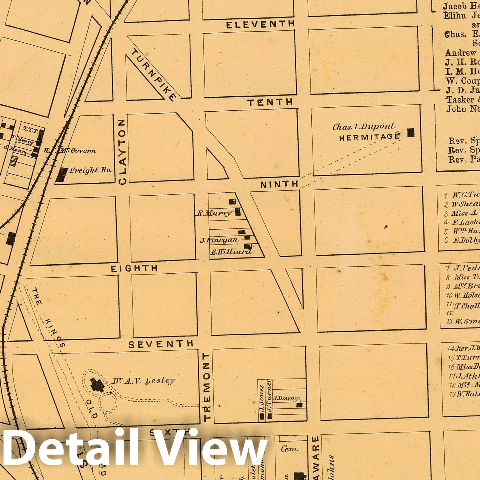 New Castle, New Castle County, Delaware - Railroad Map, 1868