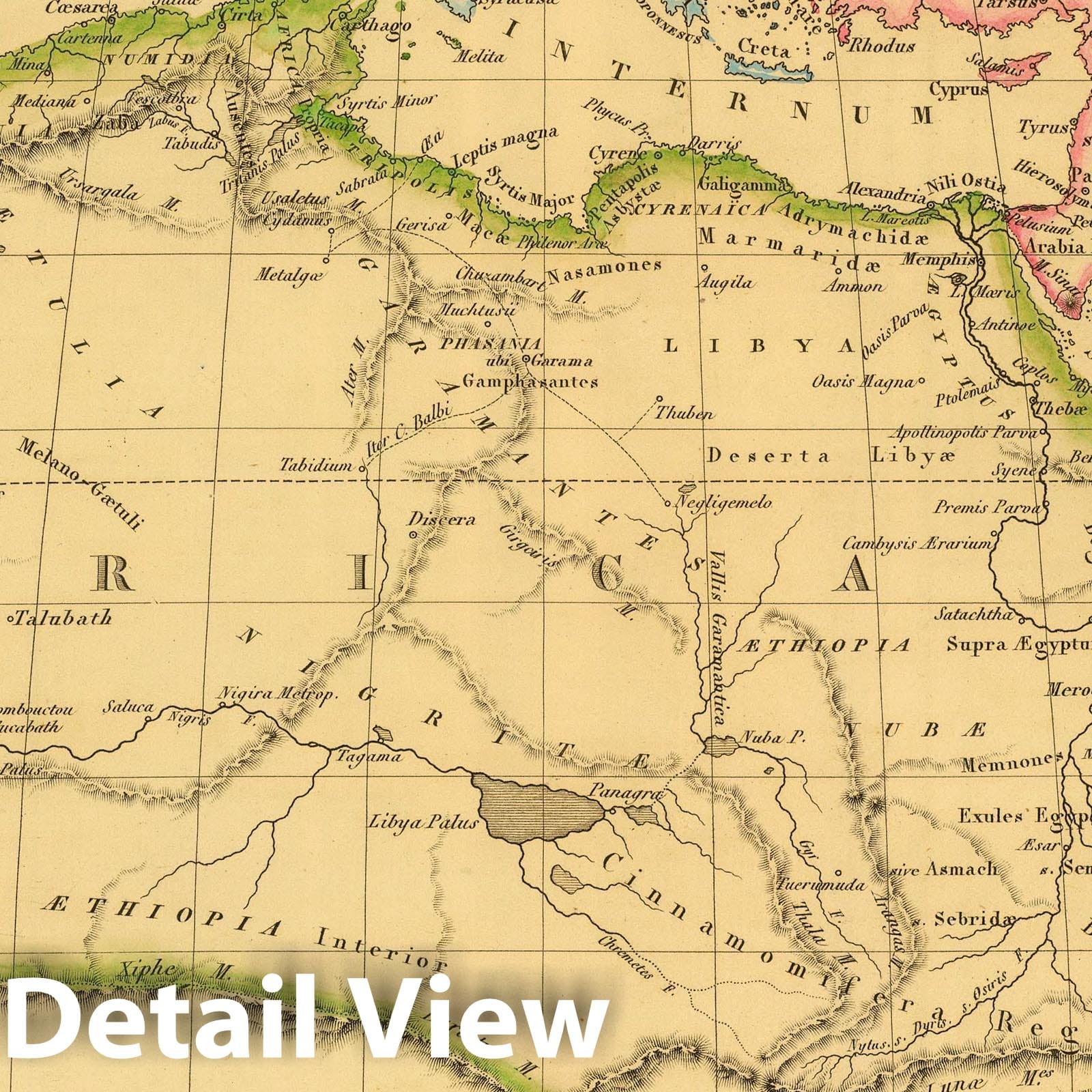Ancient Africa - Plate No. 9, 1837 - Hand-Colored Historical Map Print