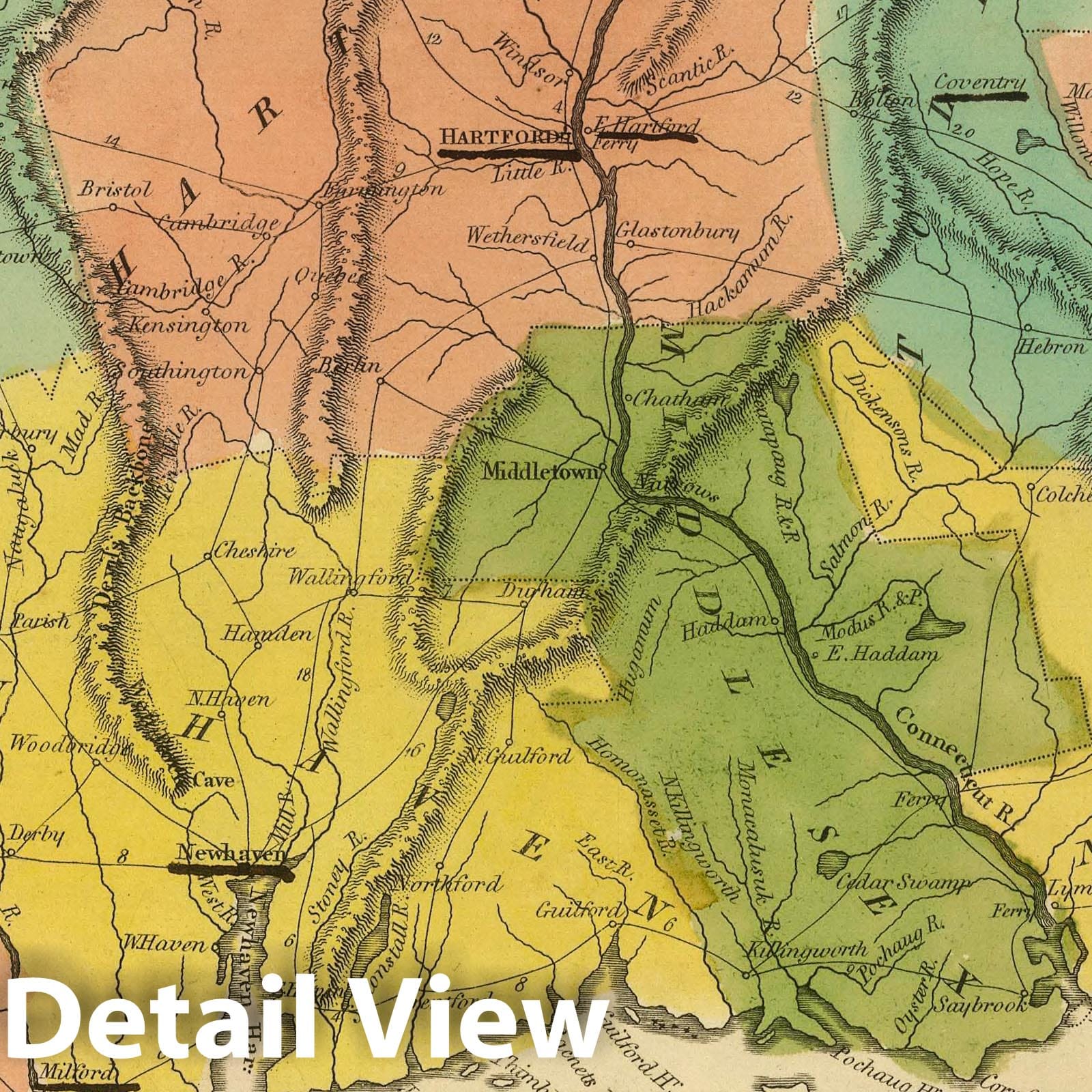 Connecticut, 1816 - Historical Map Print