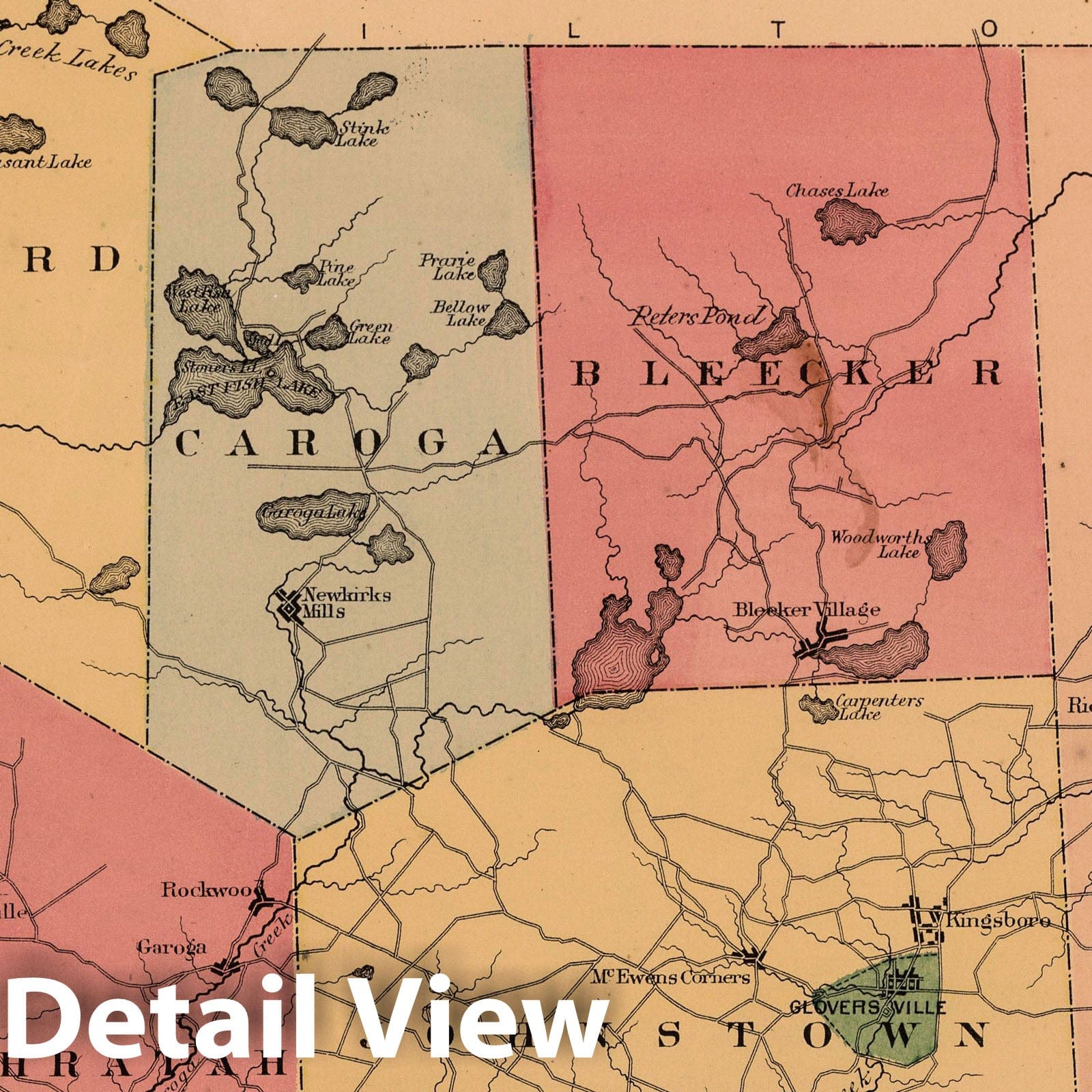 Fulton County, New York Property Map 1868 - Historical Reproduction