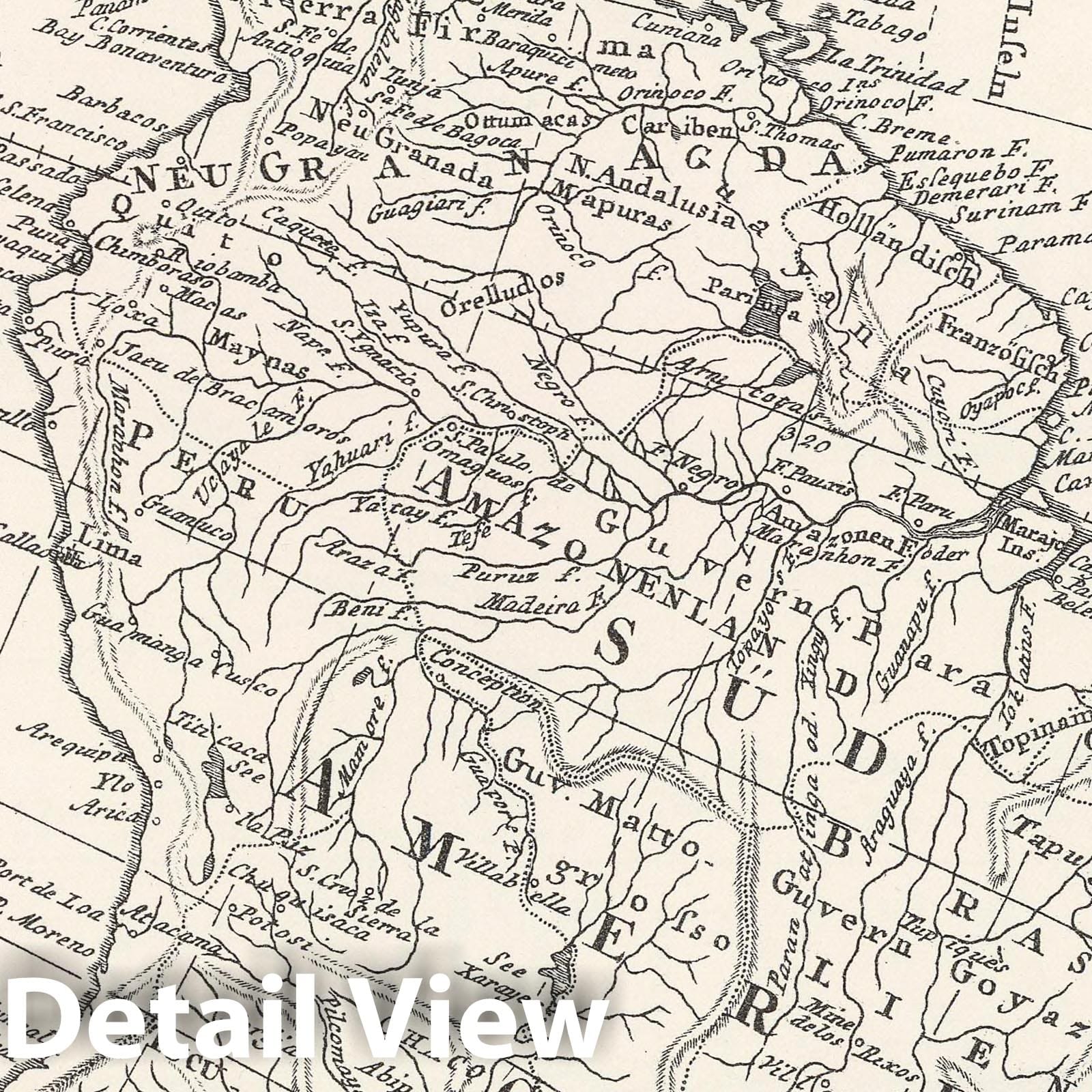 Orinoco-Essequibo Region - Venezuela and Guyana, 1796 Historical Map