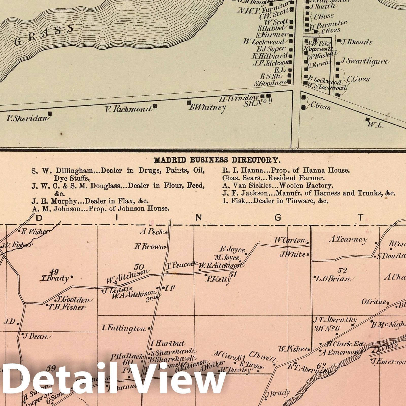 Madrid Township, Saint Lawrence County, New York - Property Map, 1865