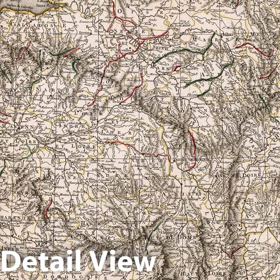 France - Interior Navigation and Rivers, 1804 - Historical Map Print