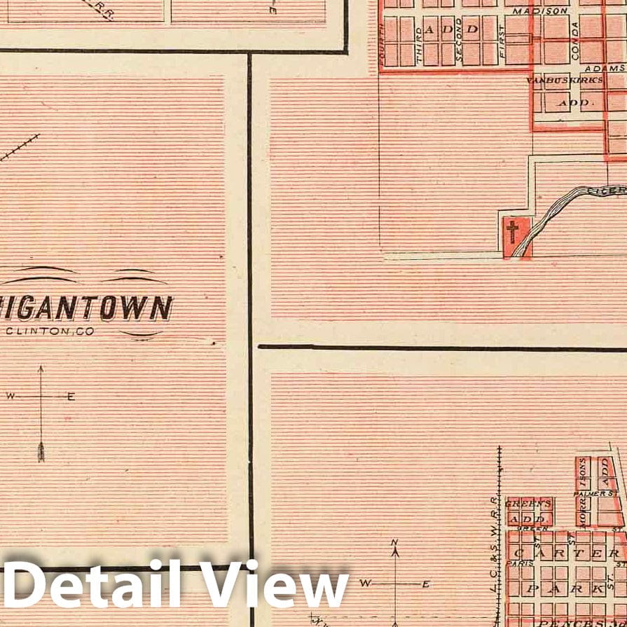 Frankfort, Tipton, Rossville, Windfall, Michigantown & Colfax, Indiana 1876 Historical Map Print