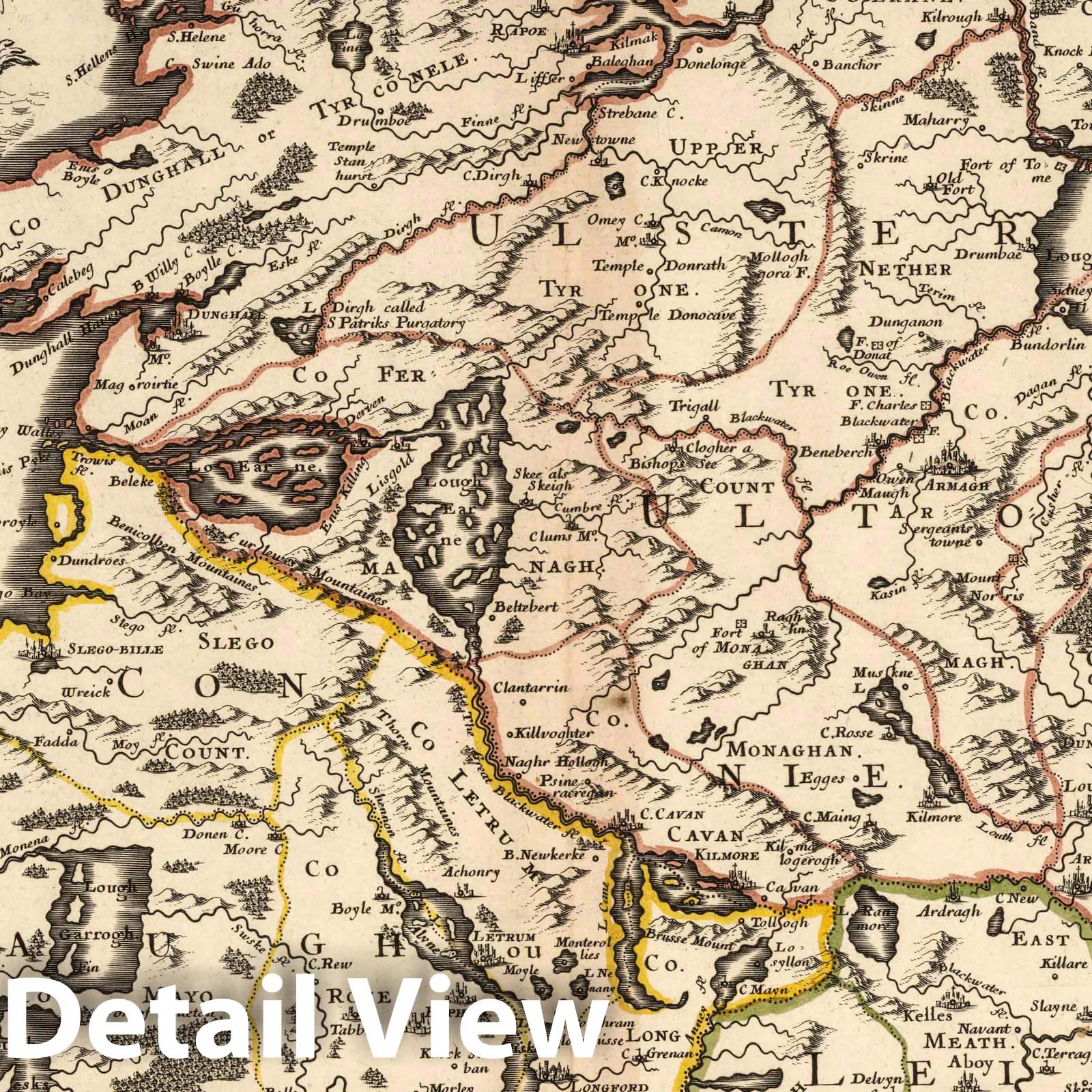 Northern Ireland, 1665 - Historical Map Print from Sanson's Atlas