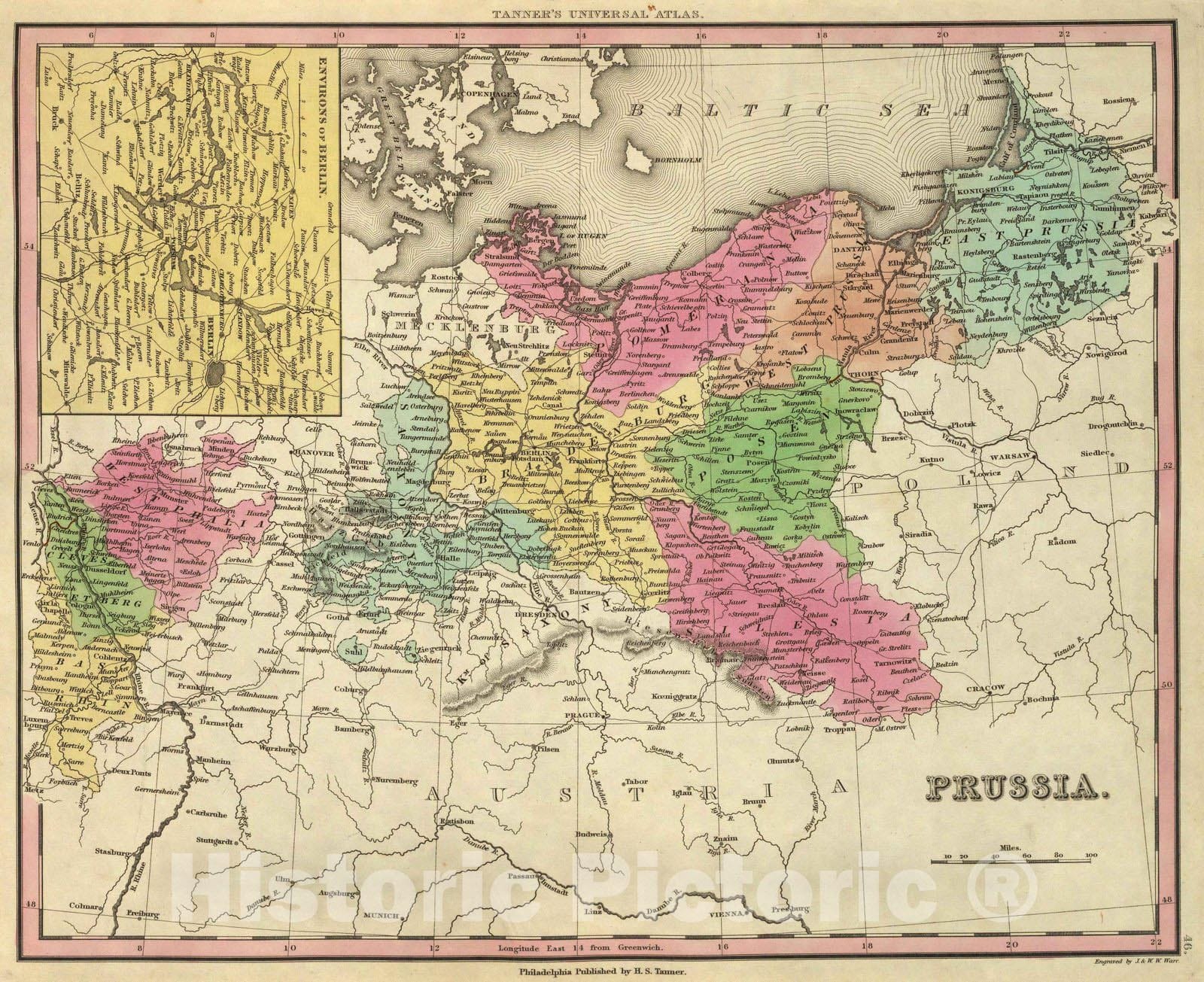 Historic Map : 1836 Prussia. - Vintage Wall Art