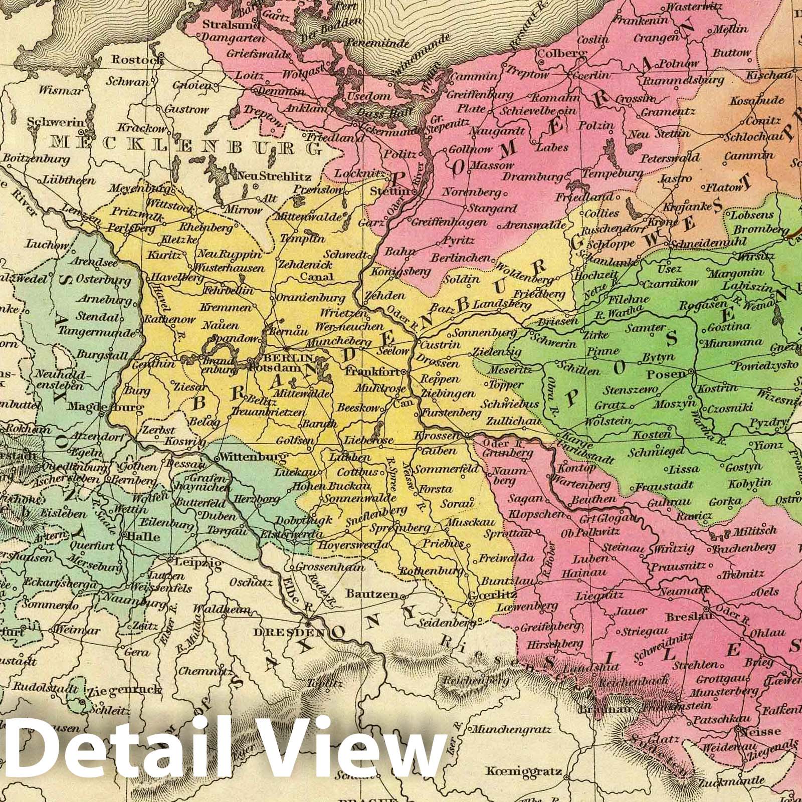 Historic Map : 1836 Prussia. - Vintage Wall Art