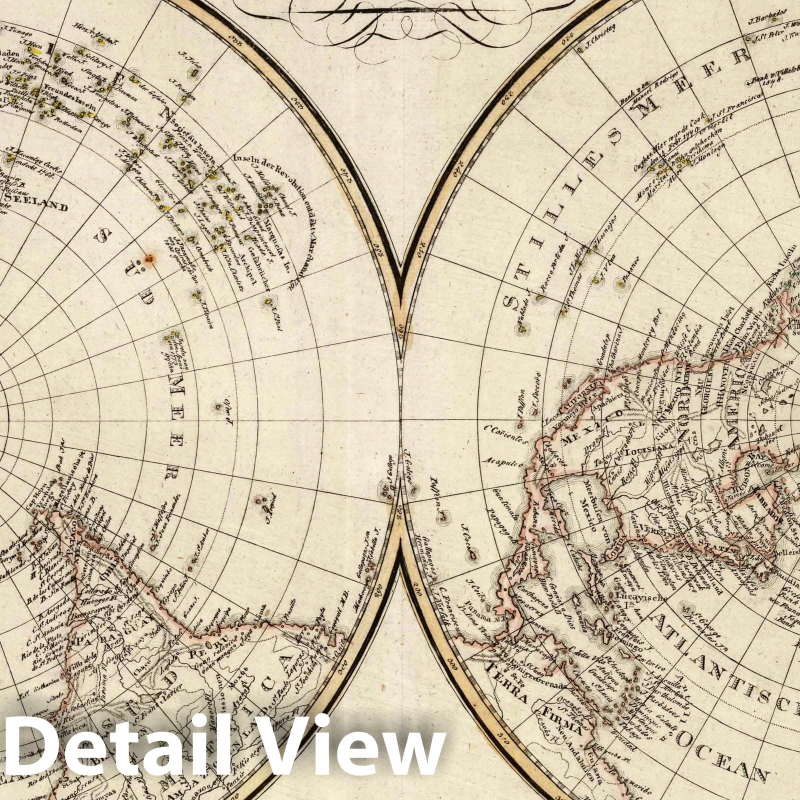 Southern and Northern Hemispheres - Celestial Map, 1817 - Historical Map Print