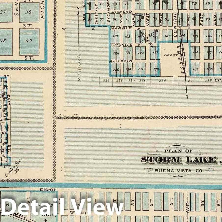 Sioux Rapids, Onawa, Storm Lake, Newell, Earlville, Iowa 1875 - Historic City Plans Map