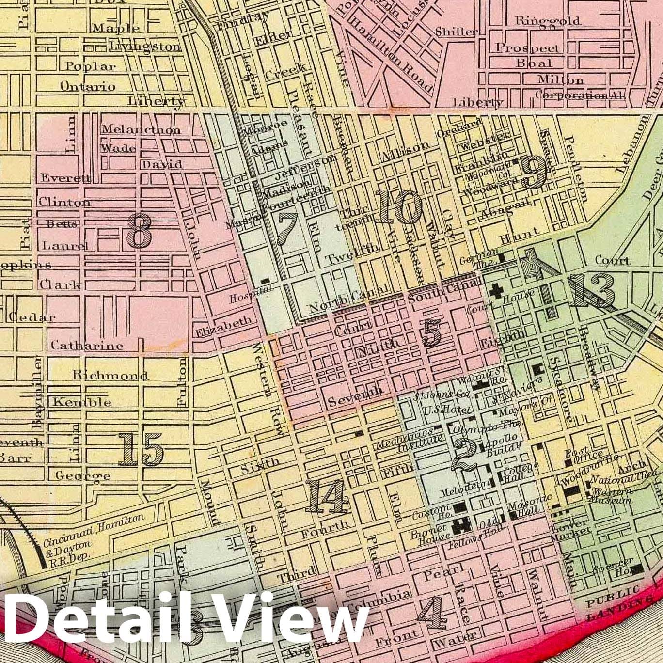 Cincinnati and Vicinity, 1860 - Historical Map Print