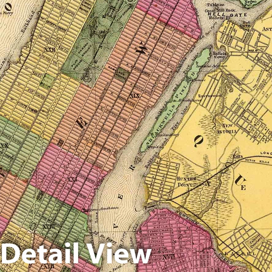 New York and Brooklyn, 1868 - Historical Map Print