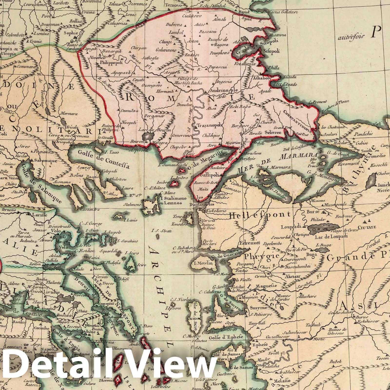 European Turkey - River Map, 1763 - Historical Map Print