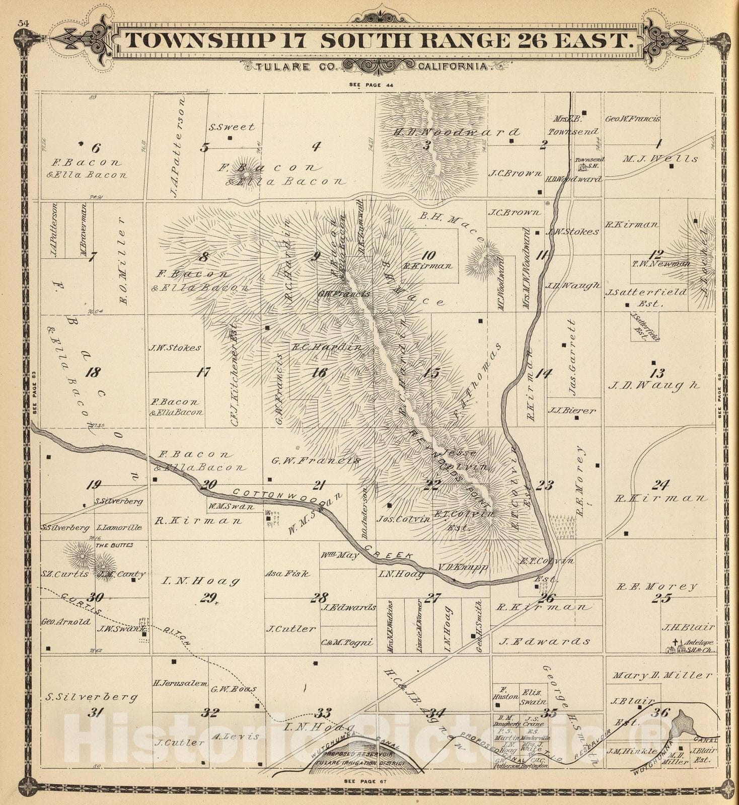 Historic Map : 1892 T.17S R.26E. - Vintage Wall Art