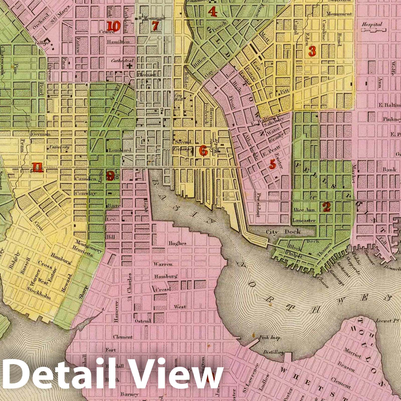 Historic Map : 1841 Baltimore. - Vintage Wall Art
