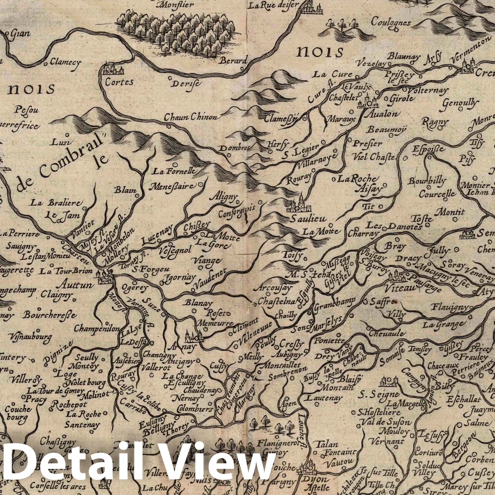 Burgundy, France 1632 Historical Map Print - Theatre geographique Atlas Plate