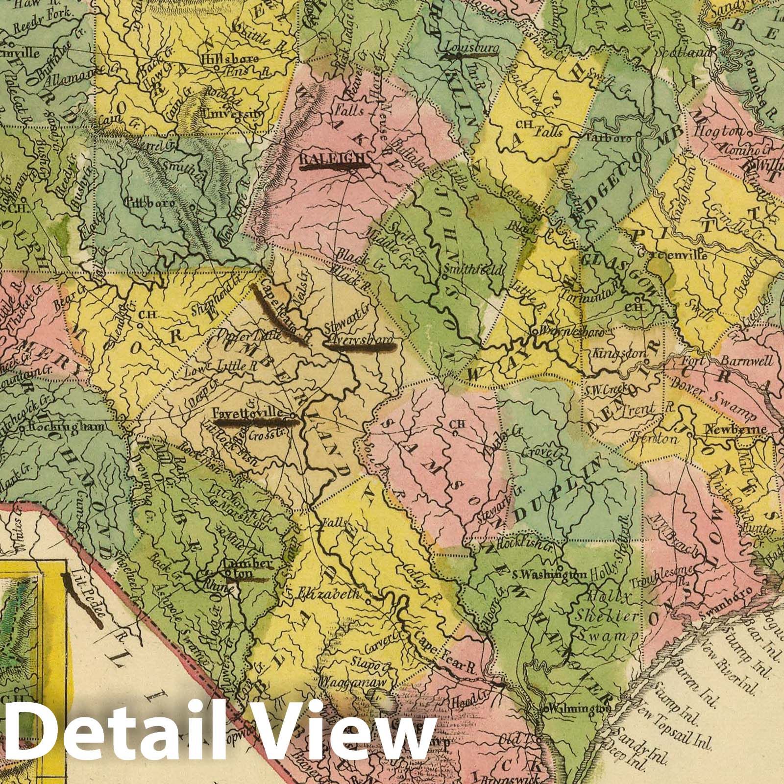 North Carolina, 1816 - Historical Map Print