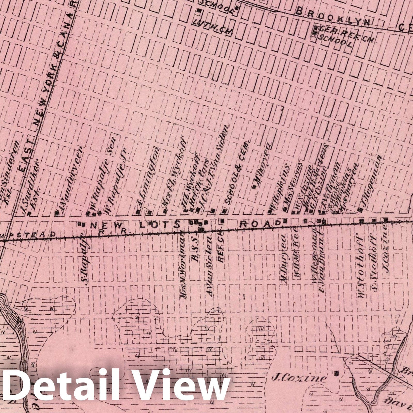 New Lots, Kings Co. (East New York) - Property Map, 1873 - Historical Map Print