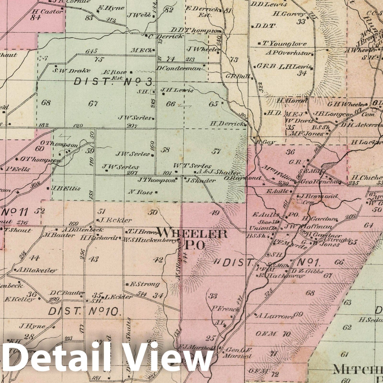 Steuben County, New York 1873 Cadastral Atlas Map Print