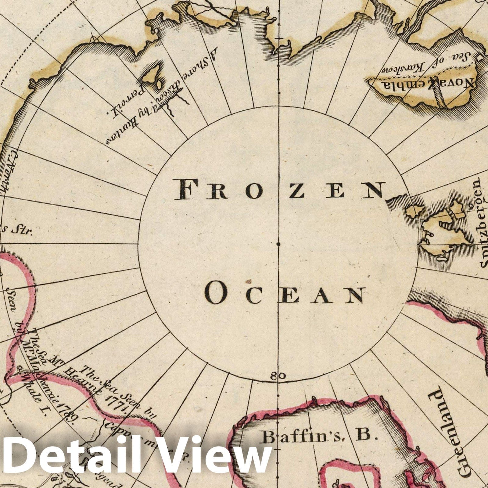 Arctic, 1818 - Historical Map Print from Carey's General Atlas