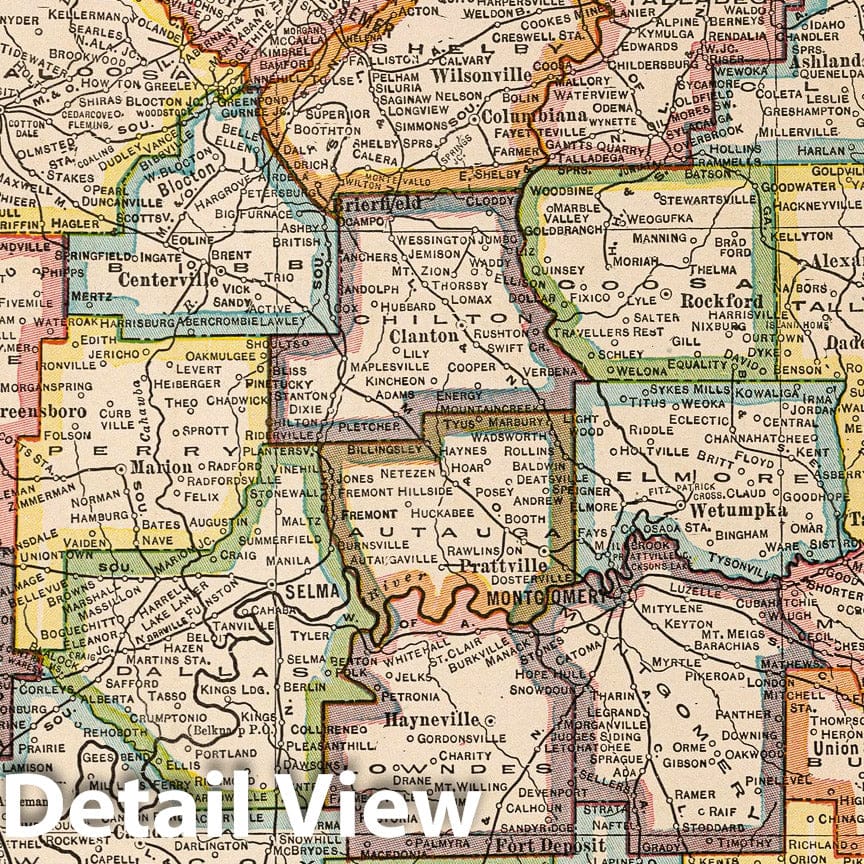 Alabama - Road Map, 1927 - Historical Map Print