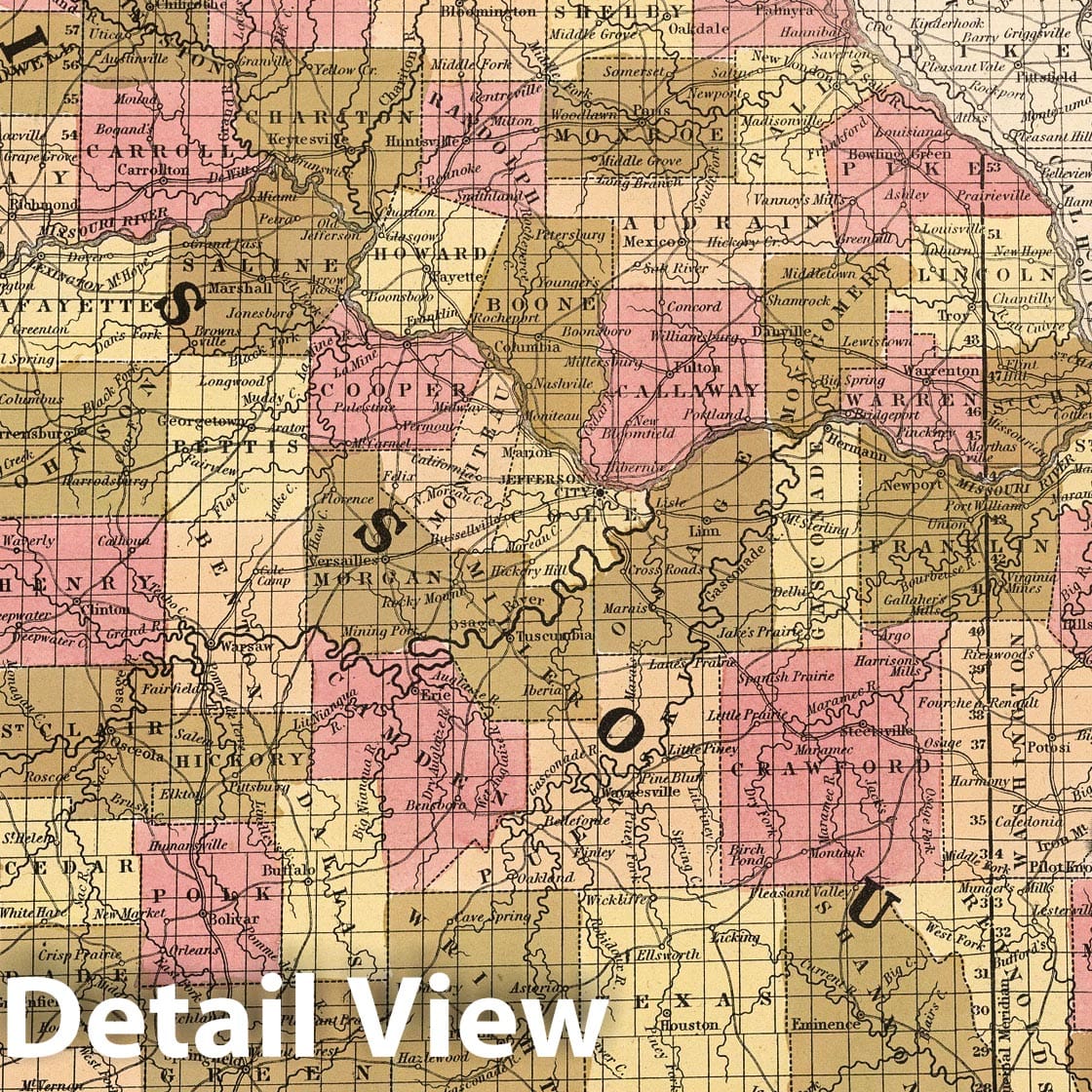 Missouri, 1850 - Historical Map Print
