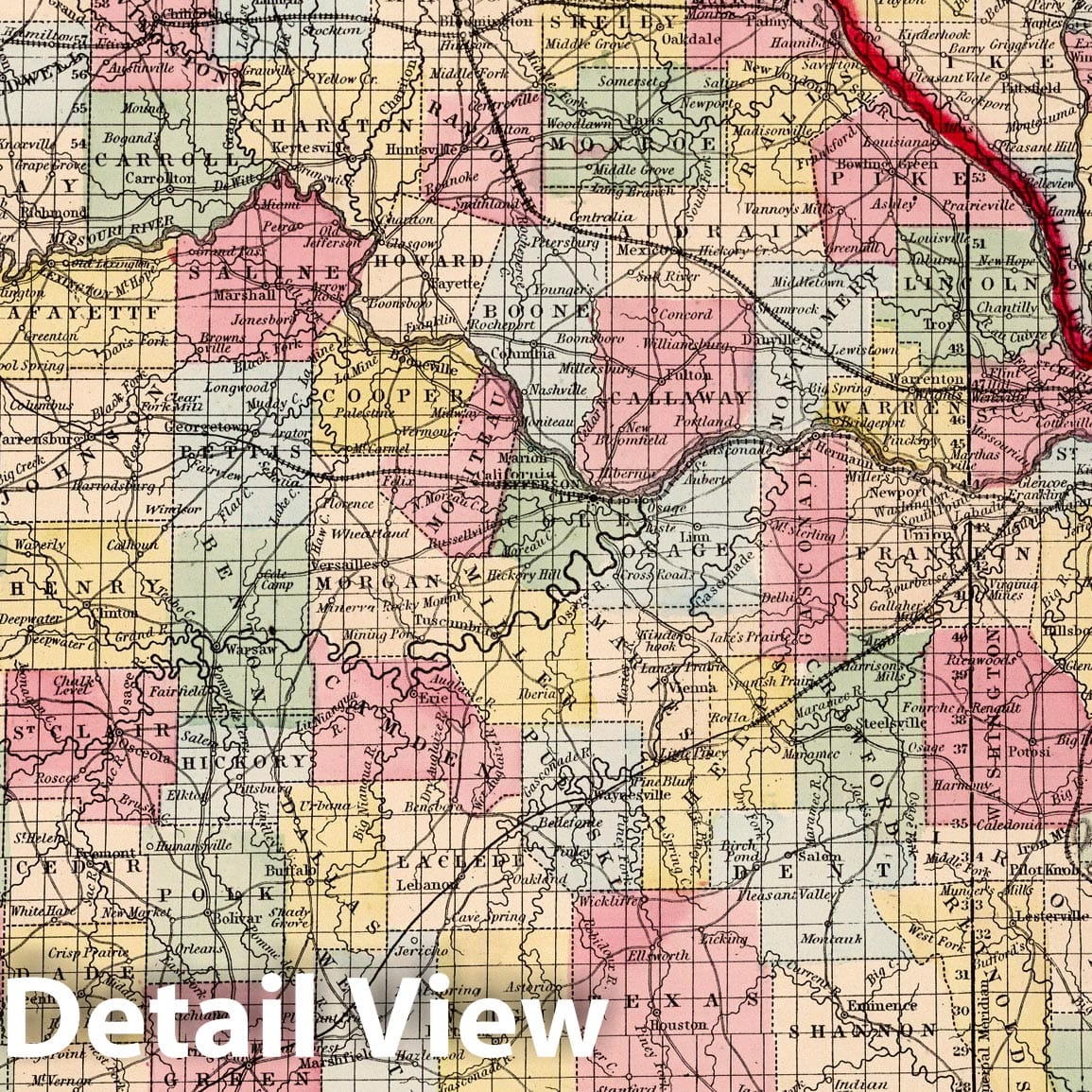 Missouri, 1862 - Historical Map Print