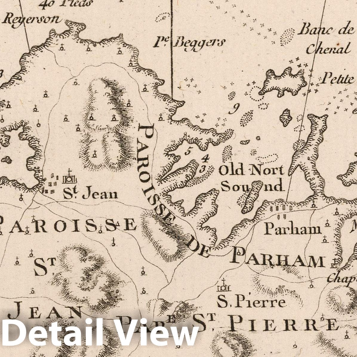 Antigua - Nautical Chart, 1764 - Bellin Maritime Map Print