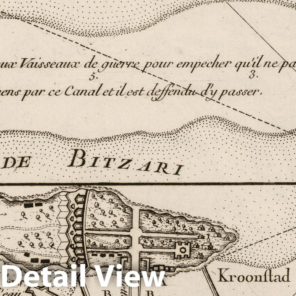 Historic Map : Russia, Saint Petersburg Region (Russia), Europe 1764 Plan de Kroonstad et la passe pur aller a? Petersburg , Vintage Wall Art