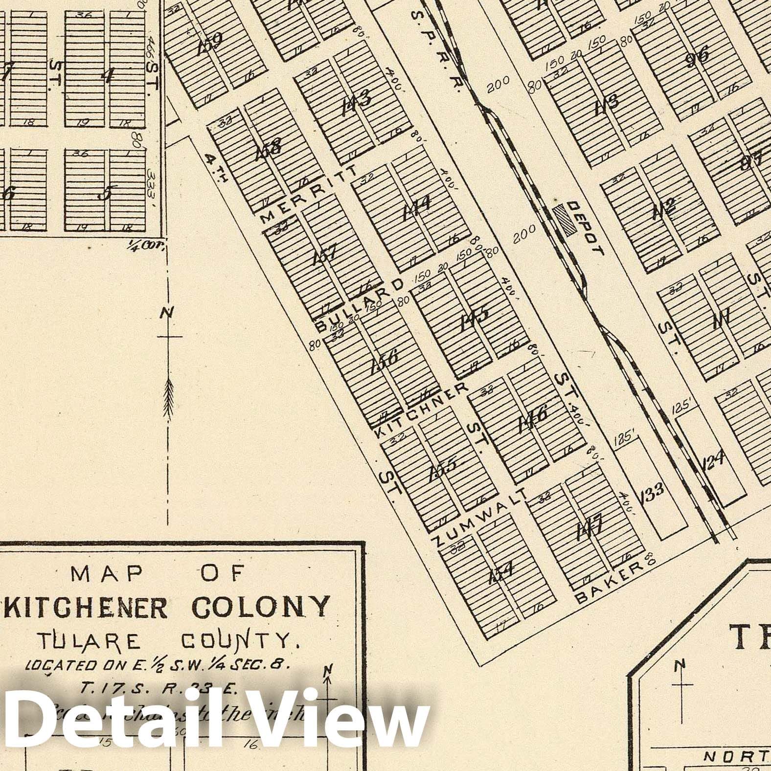 Traver - Survey Map, 1892 - Tulare County California Historical Atlas