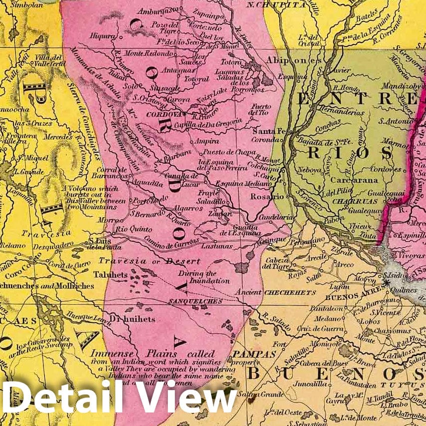 Chile, La Plata, Uruguay, and Patagonia, 1846 - Historical Map Print