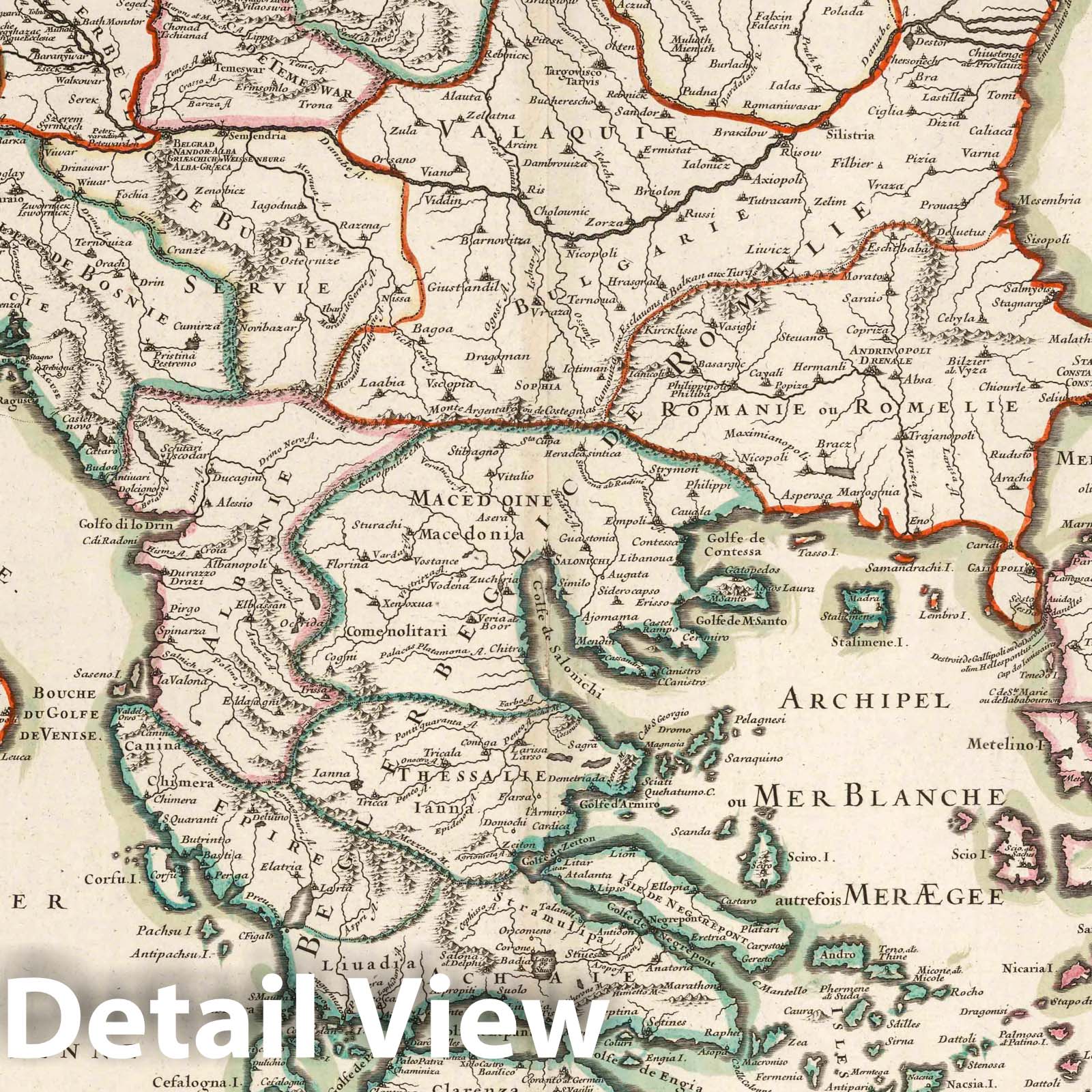 Estats de l'Empire des Turqs en Europe, 1700 - Historical Map Print