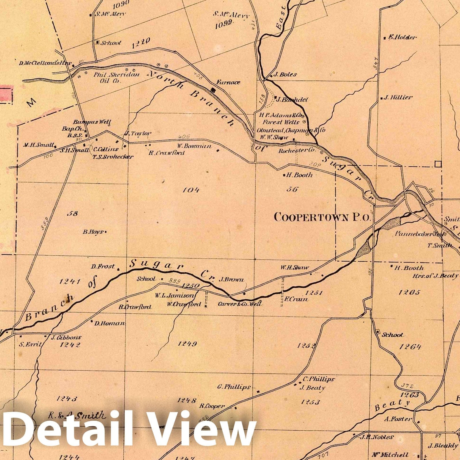 Jackson Township, Venango County, Pennsylvania 1865 Historical Map Print