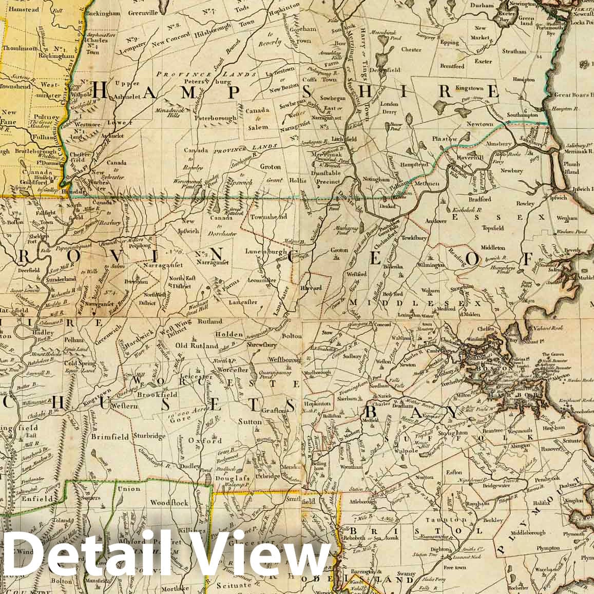 American Revolution: Massachusetts, New Hampshire, Connecticut, Rhode Island - Military Map, 1776