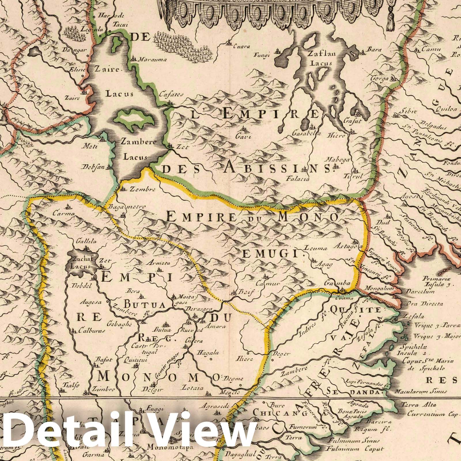 Lower Ethiopia: Kingdom of Congo, Coast of Kaffirs, Kingdoms of Mutapa and Monoemugi, 1695 - Historical Map Print