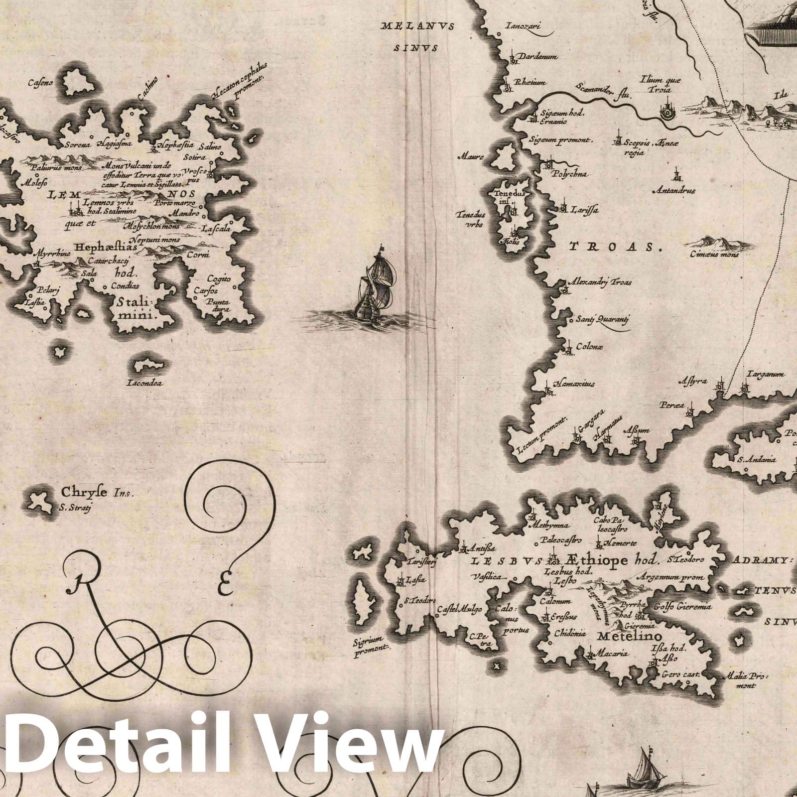 Northern Archipelago and Aegean Sea - Nautical Chart, 1650 - Historical Map Print