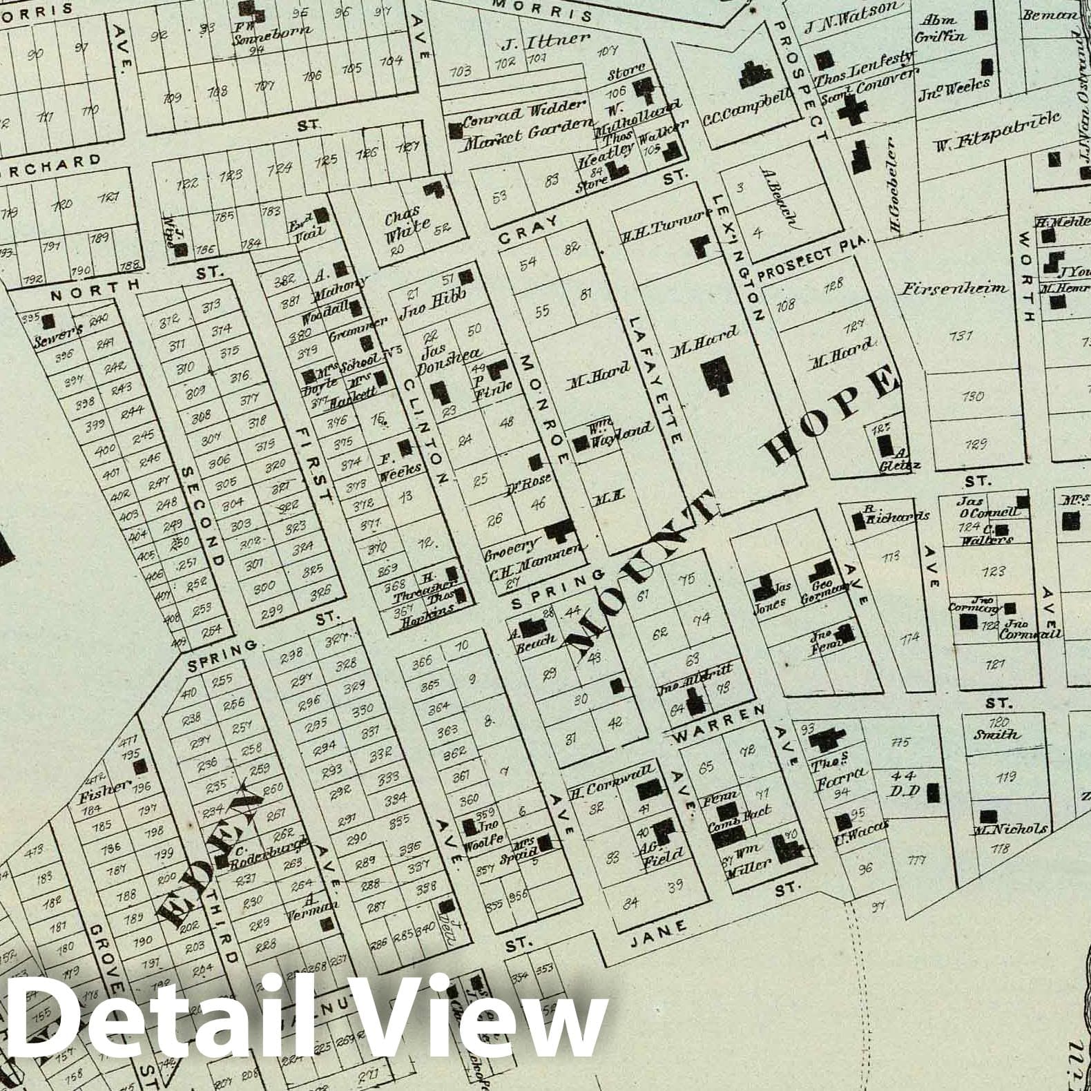 Tremont, West Farms, Bronx, New York 1868 Historical Map Print