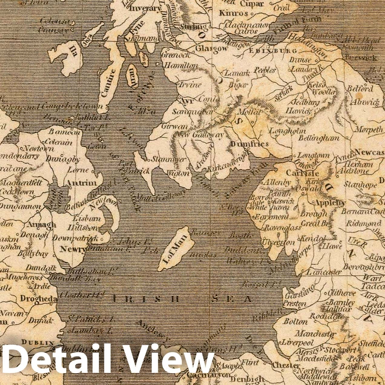 Great Britain and Ireland - River Map, 1804 - Historical Map Print