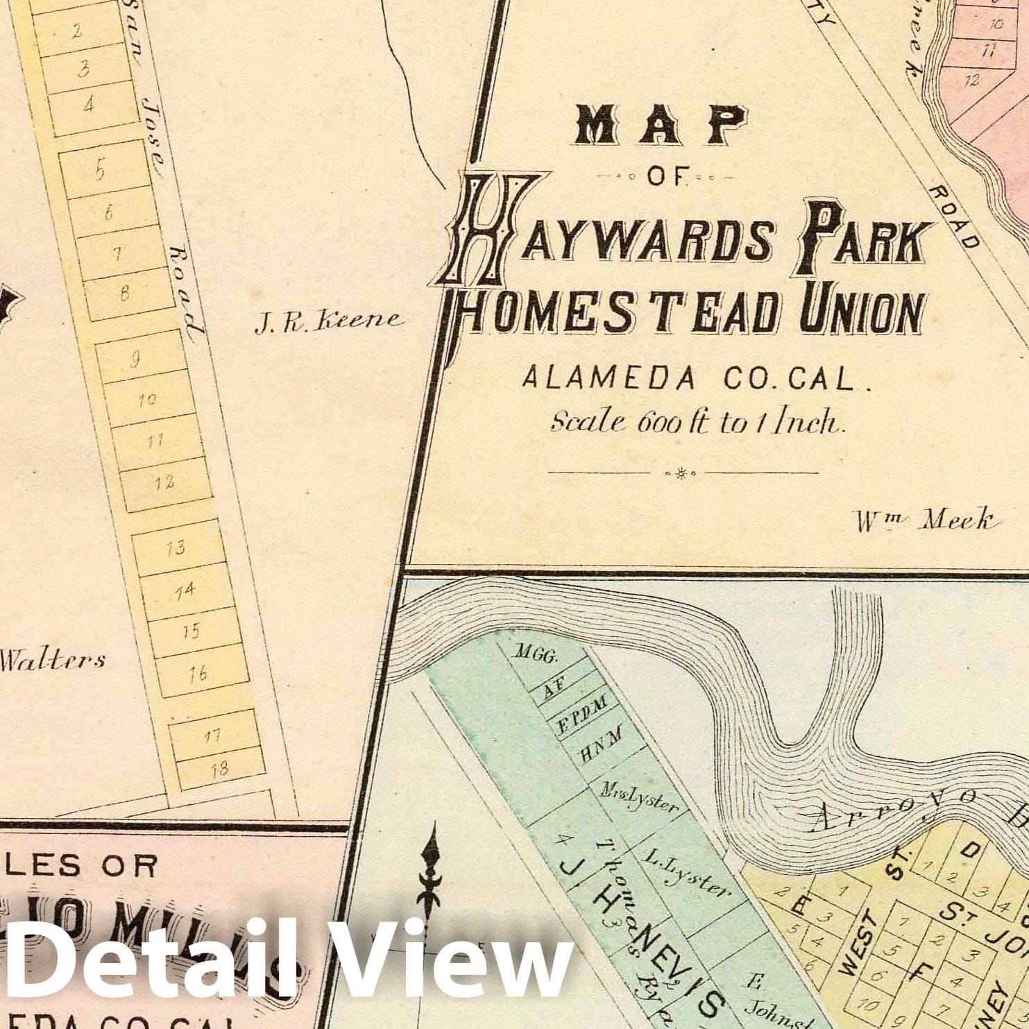 Washington Corners, Hayward, Niles, Pleasanton, Alameda County, California, 1878 Historical Map Print