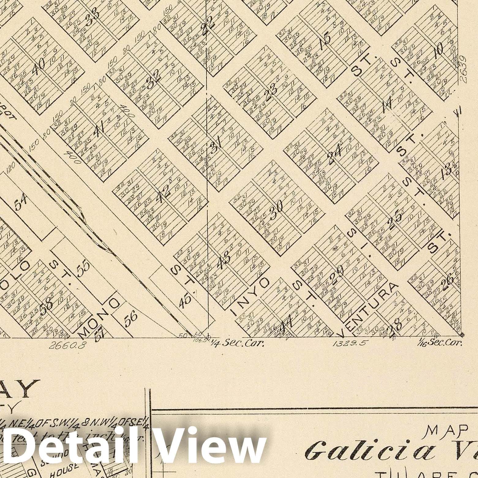 Lindsay, Tulare County, California - Survey Map, 1892