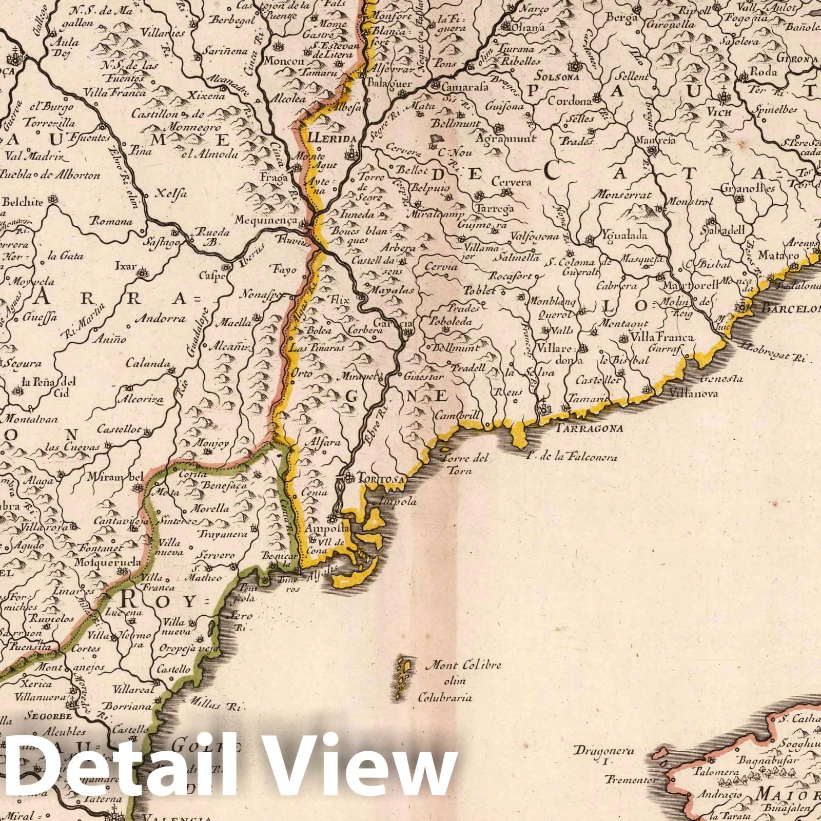 Historic Map : 1653 Estates of the Crown of Aragon, Spain. - Vintage Wall Art