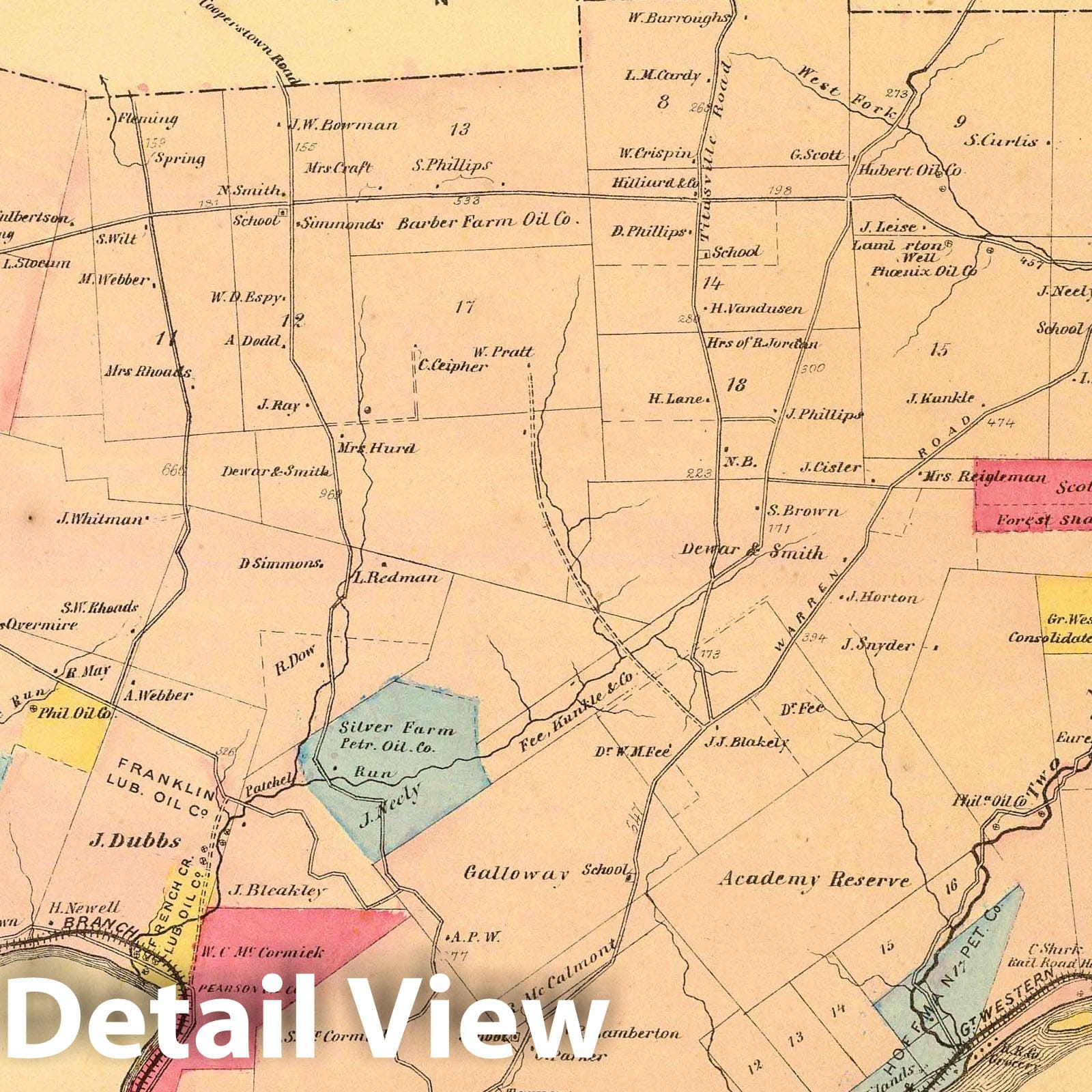 Sugar Creek Township, Venango County, Pennsylvania 1865 Historical Map Print