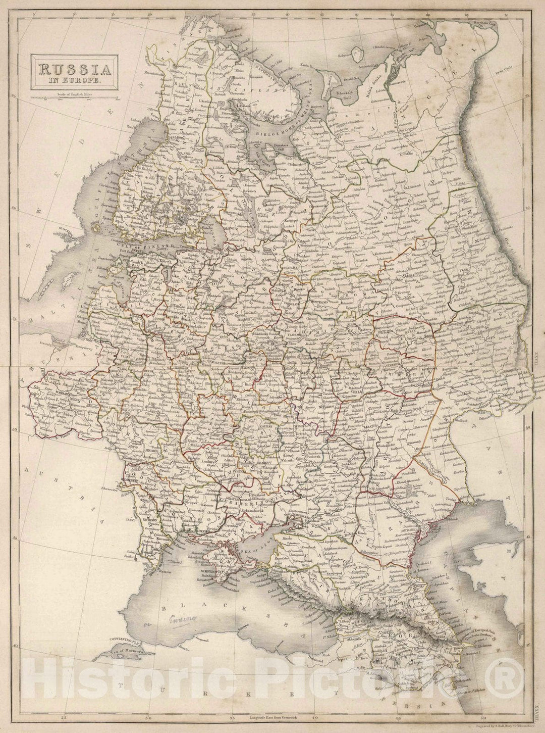 Historic Map : 1841 Russia in Europe. - Vintage Wall Art