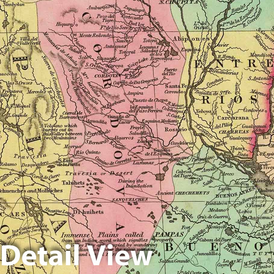 Chile, La Plata, and Montevideo with South Patagonia, 1836 - Historical Map Print