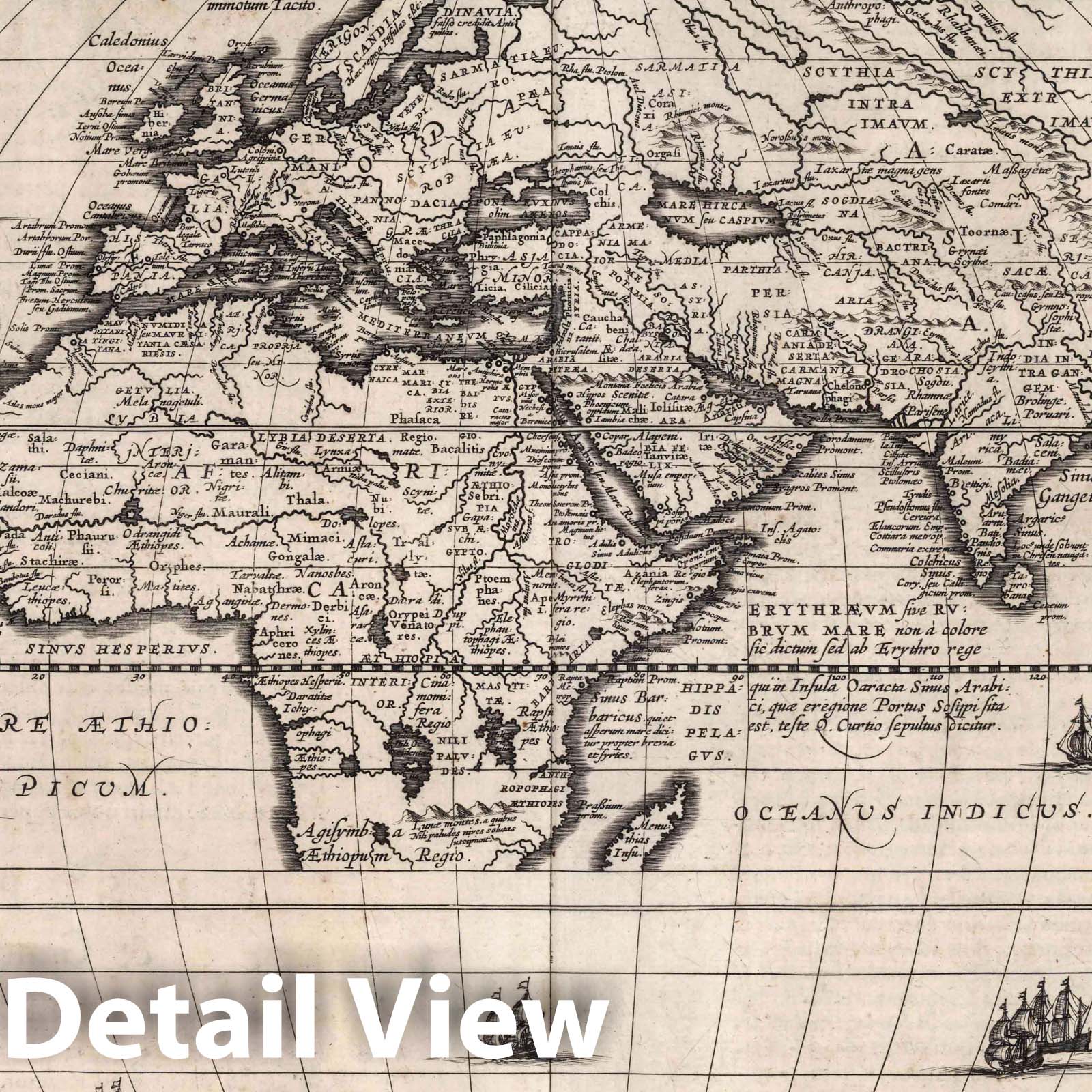 Ancient World and Classical Greece - Nautical Chart, 1650 - Historical Map Print