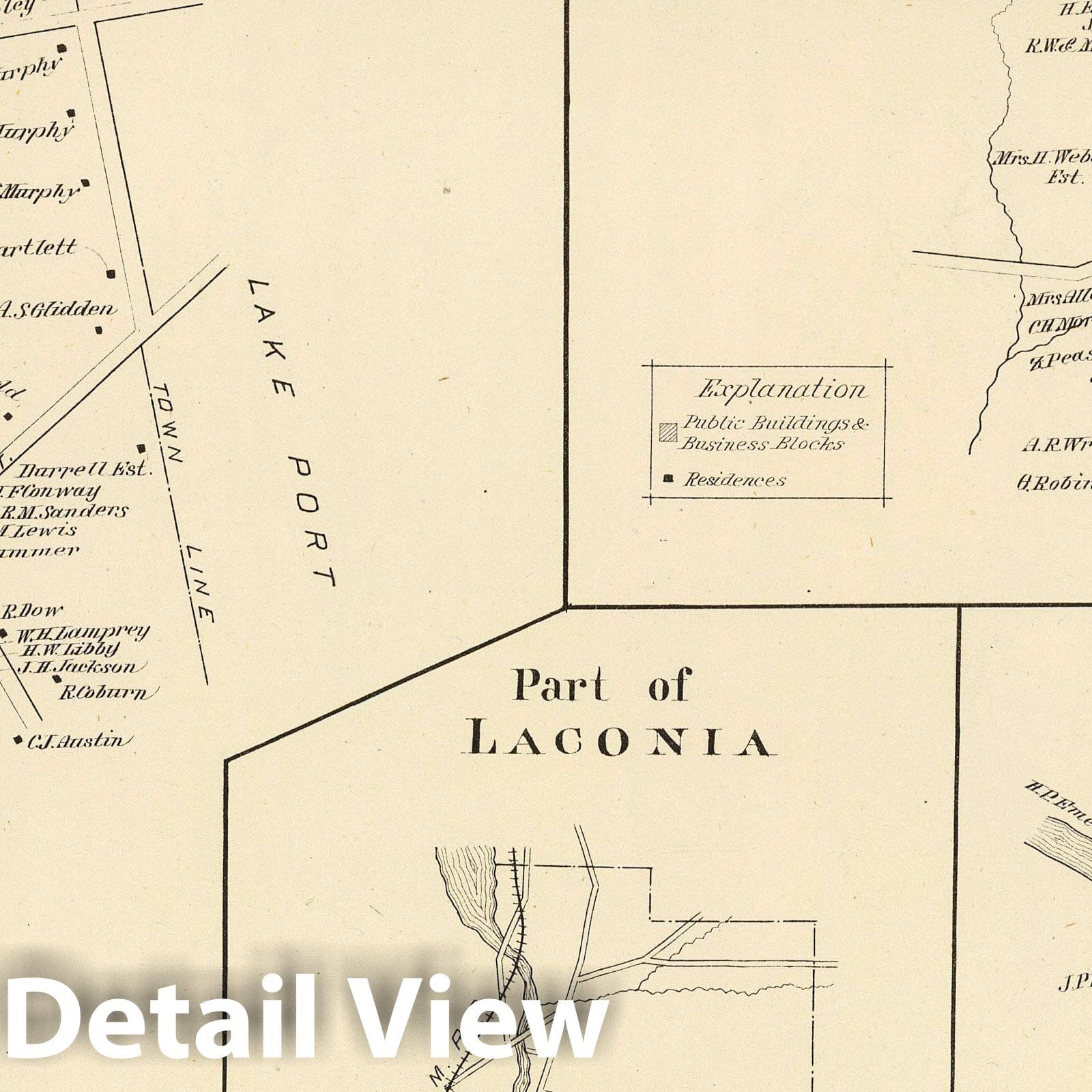 Gilmanton and Laconia, New Hampshire - Railroad Map, 1892
