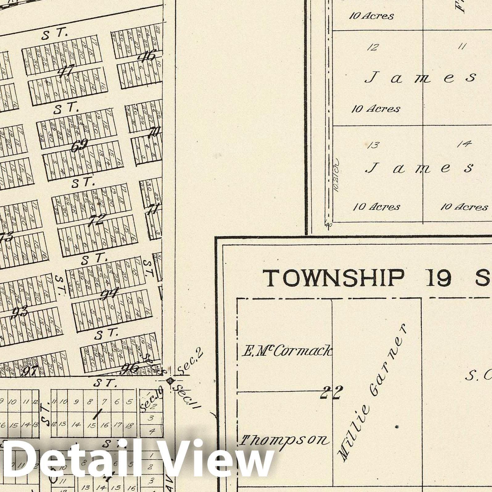 Lemoore, Tulare County, California 1892 Railroad Map with Rio Rey Colony Inset