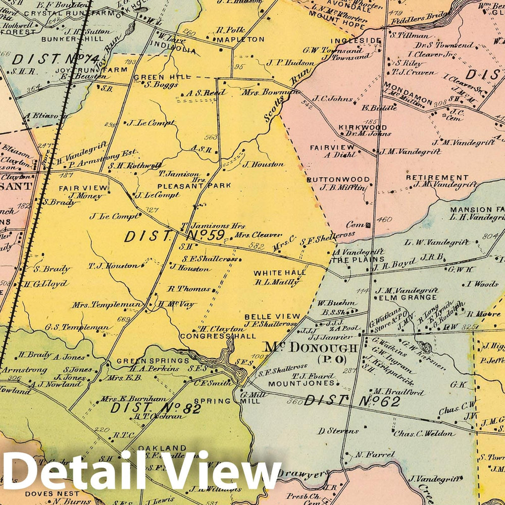 Historic Map : Saint Georges Hundred (Del.), Delaware, 1868 St. Georges. , Vintage Wall Art