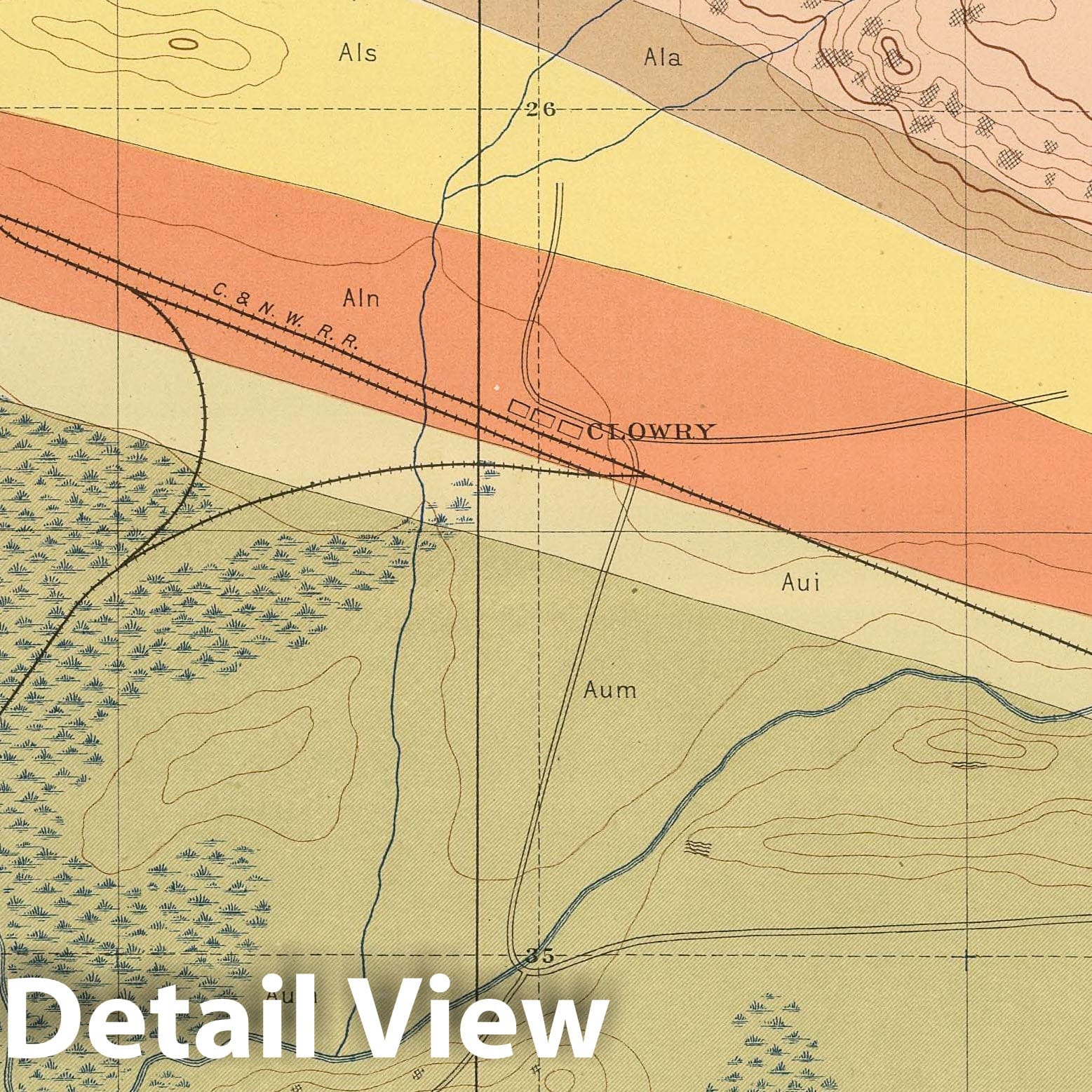 Marquette District, Michigan - Geological Map Sheet XV, 1896
